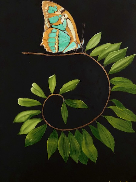 Maleri af stendysse landskab i Danmark